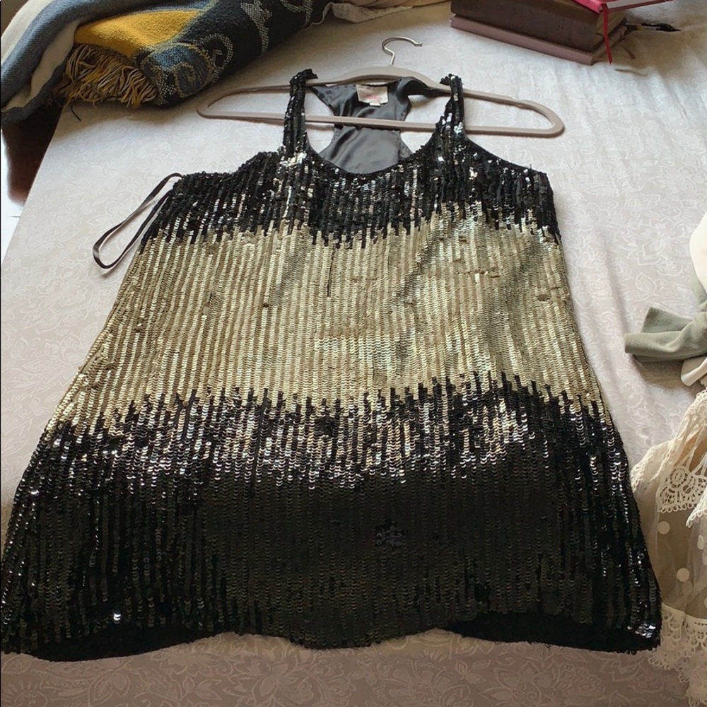 Black and silver Parker sequin dress sz M